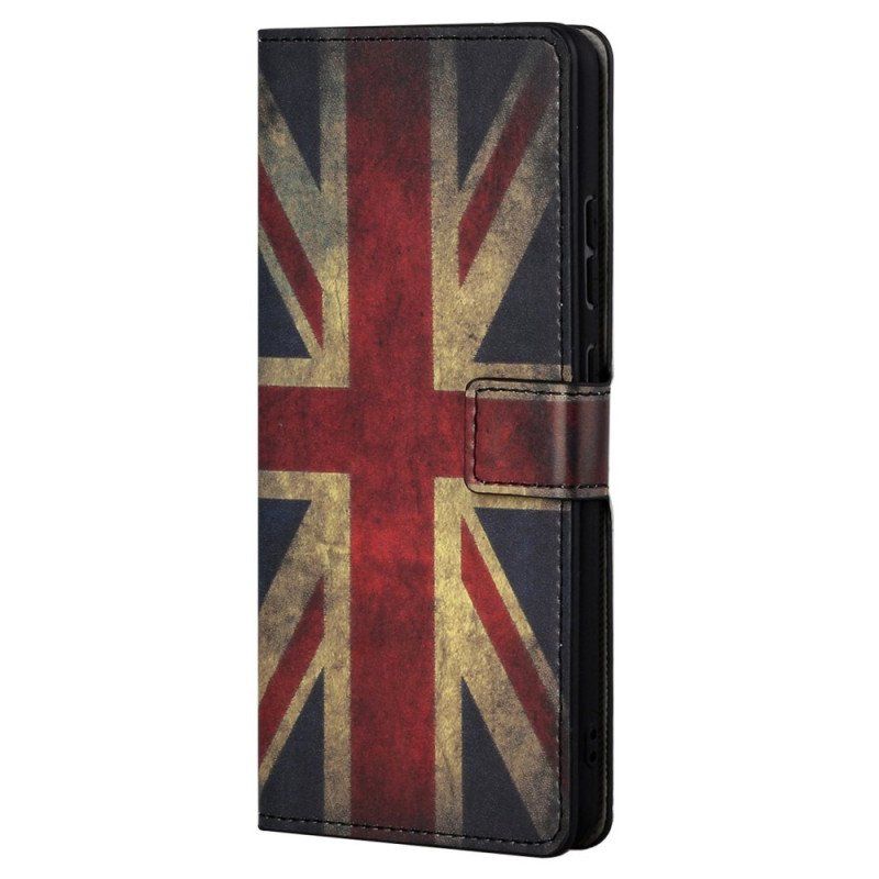 Etui Folio do Samsung Galaxy S23 5G Vintage Angielska Flaga