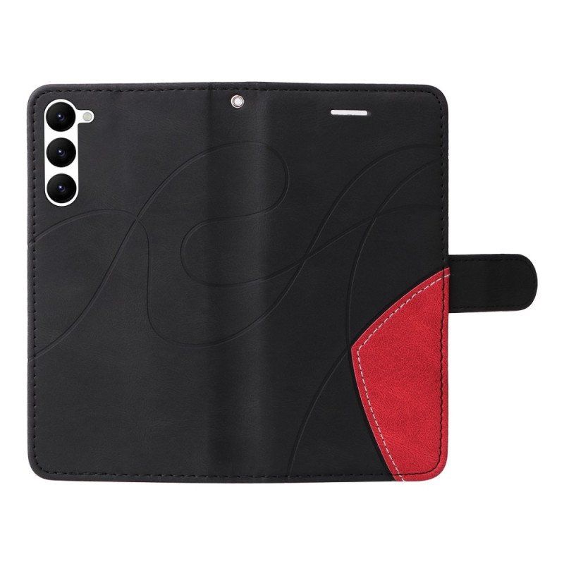 Etui Folio do Samsung Galaxy S23 5G z Łańcuch Dwukolorowy Pasek