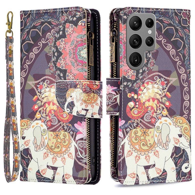 Etui Folio do Samsung Galaxy S23 Ultra 5G Portfel Portfel Słonia