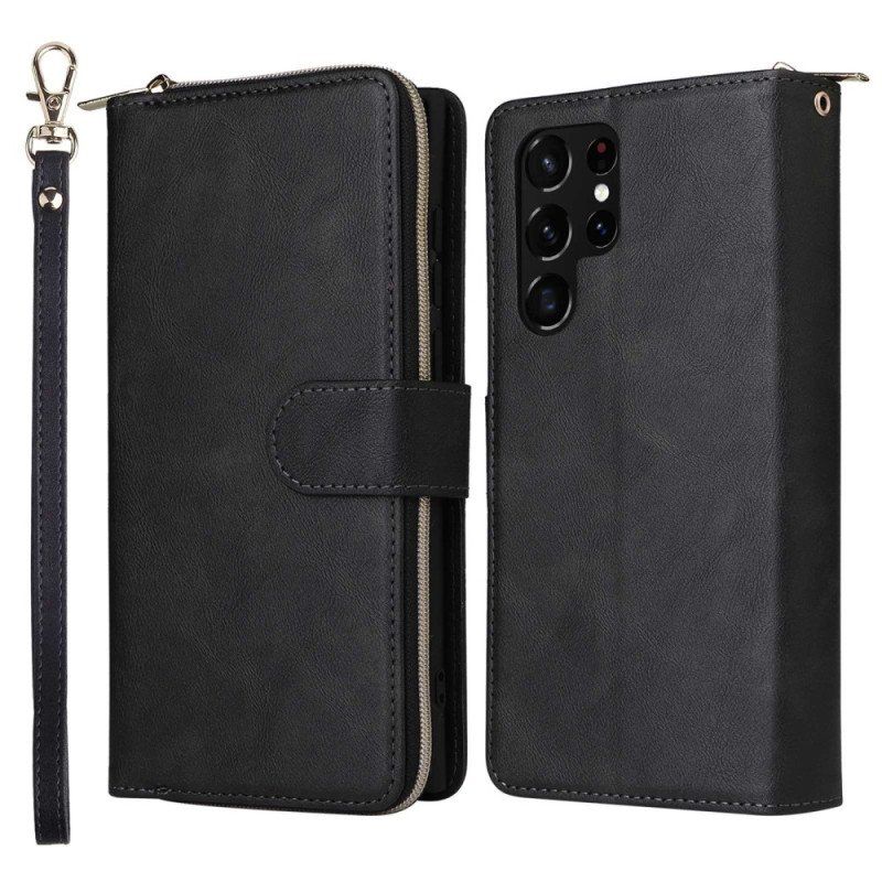 Etui Folio do Samsung Galaxy S23 Ultra 5G Portmonetka 9 Przegródek Na Karty