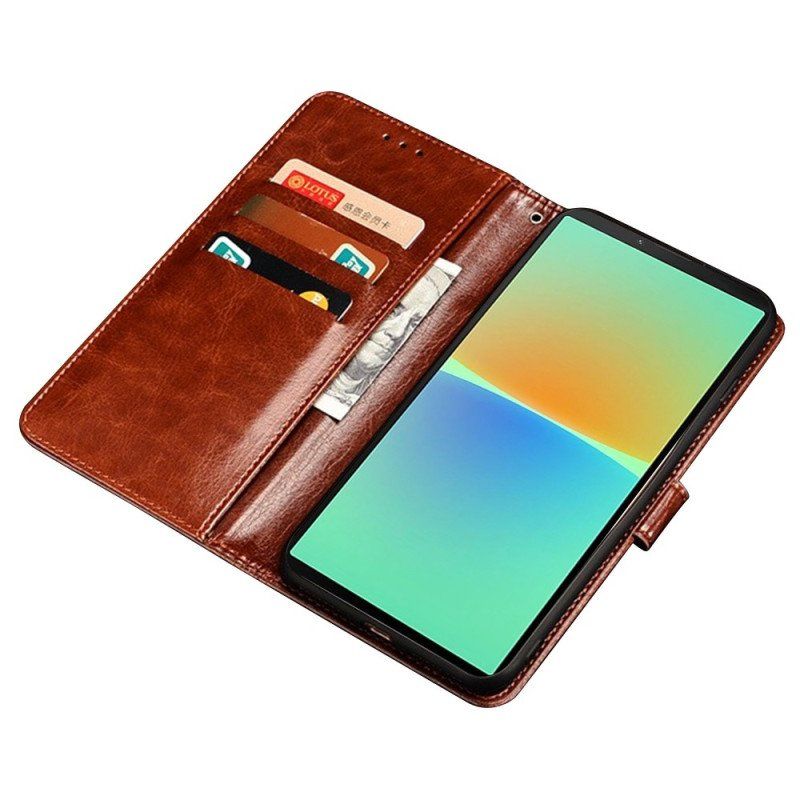 Etui Folio do Sony Xperia 1 IV Imitacja Skóry Idewei