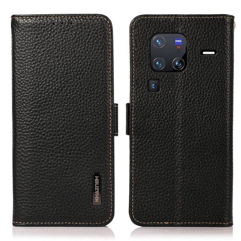 Etui Folio do Vivo X80 Pro Skóra Liczi Khazneh Rfid
