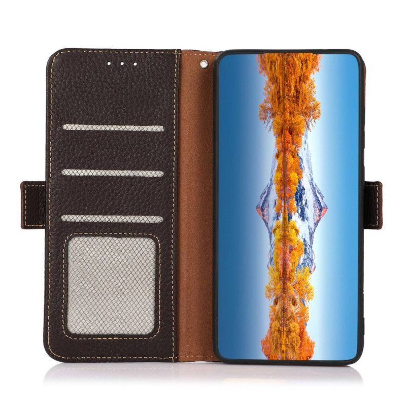 Etui Folio do Vivo X80 Pro Skóra Liczi Khazneh Rfid