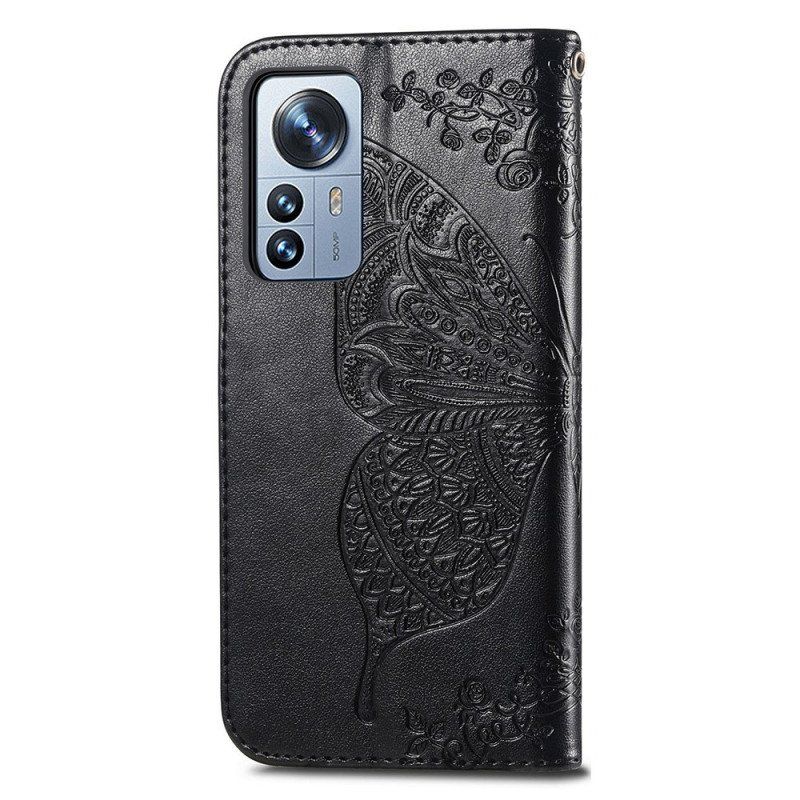 Etui Folio do Xiaomi 12 Pro Pół Motyla