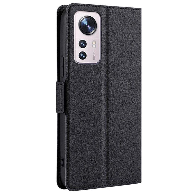 Etui Folio do Xiaomi 12 Pro Styl Z Bardzo Delikatnej Skóry