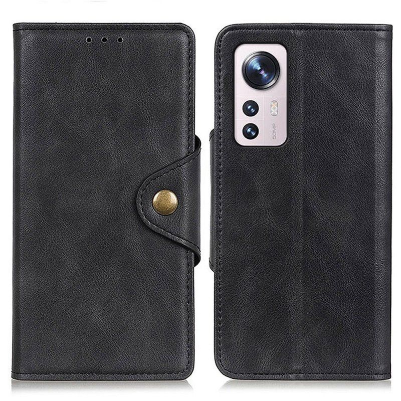 Etui Folio do Xiaomi 12 Pro Vintage Sztuczna Skóra I Guzik