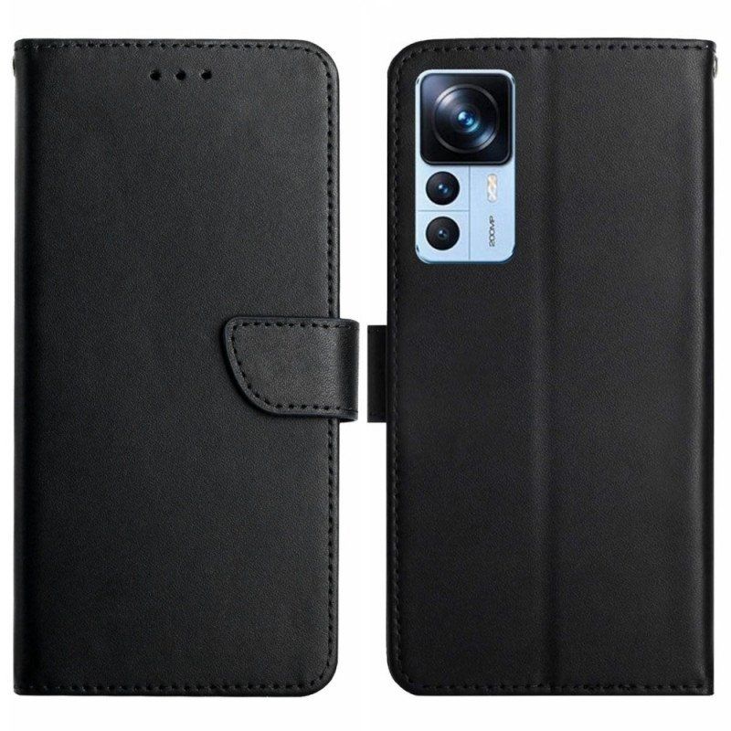 Etui Folio do Xiaomi 12T / 12T Pro Prawdziwa Skóra Nappa