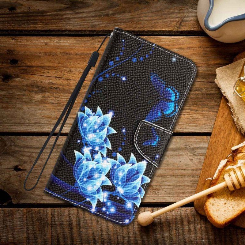 Etui Folio do Xiaomi 12T / 12T Pro z Łańcuch Pasiasta Ćma