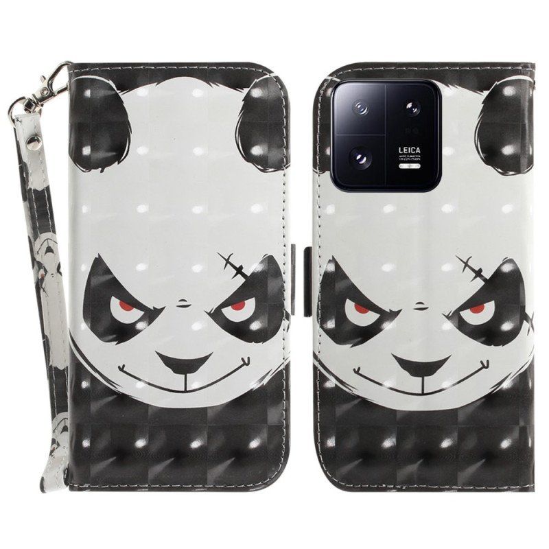 Etui Folio do Xiaomi 13 Pro z Łańcuch Wściekła Panda Ze Smyczą