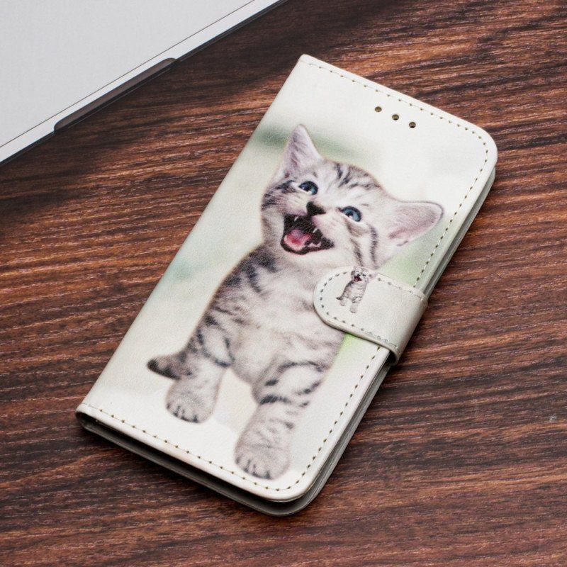 Etui Folio do Xiaomi Redmi A1 z Łańcuch Mały Kotek Z Paskiem