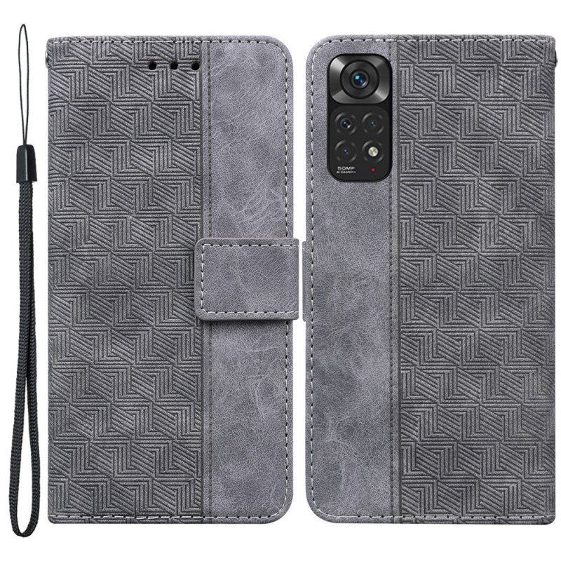 Etui Folio do Xiaomi Redmi Note 11 / 11S z Łańcuch Pasiasty Wzór