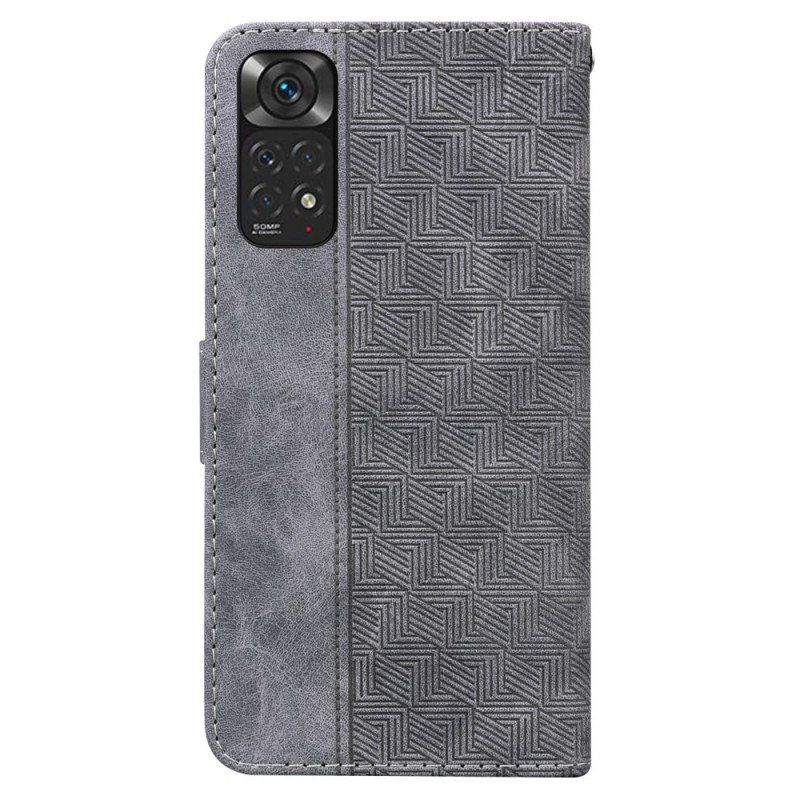 Etui Folio do Xiaomi Redmi Note 11 / 11S z Łańcuch Pasiasty Wzór