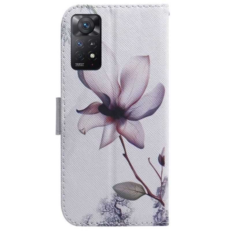 Etui Folio do Xiaomi Redmi Note 11 Pro / 11 Pro 5G Kwiat Zgaszony Róż