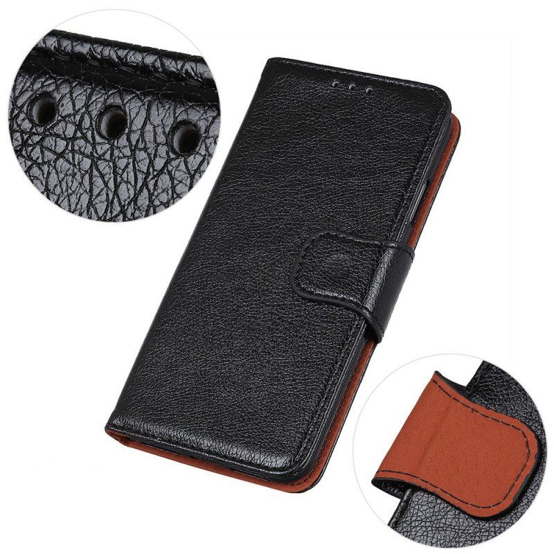 Etui Folio do Xiaomi Redmi Note 12 4G Dwoina Skóry Nappa