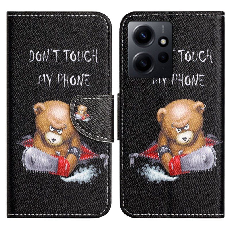 Etui Folio do Xiaomi Redmi Note 12 4G Niebezpieczny Niedźwiedź