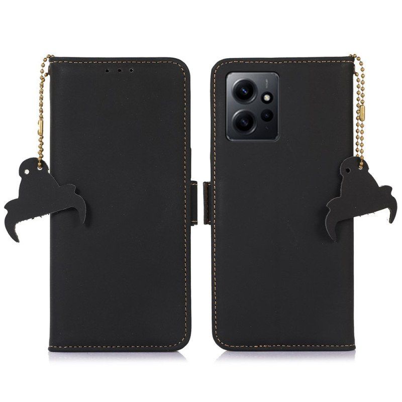 Etui Folio do Xiaomi Redmi Note 12 4G Rfid Z Prawdziwej Skóry