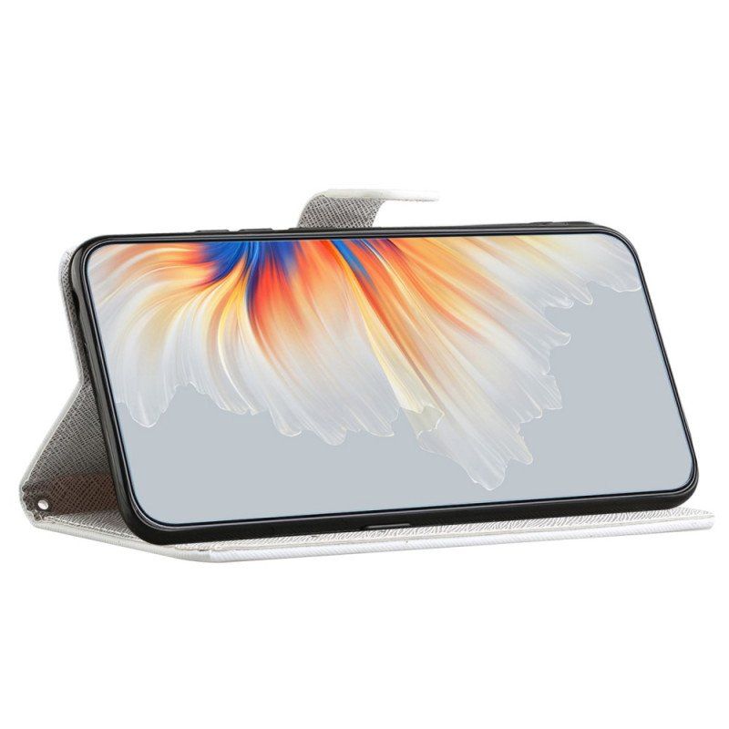 Etui Folio do Xiaomi Redmi Note 12 4G z Łańcuch Kwiaty Paska Księżycowego