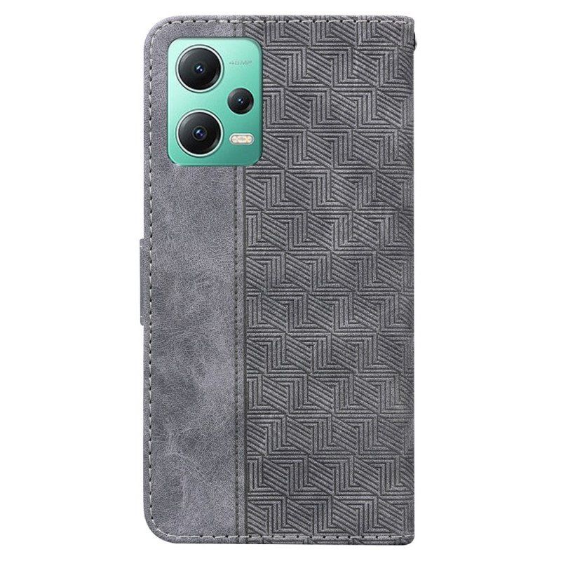 Etui Folio do Xiaomi Redmi Note 12 5G z Łańcuch Pasiasty Wzór