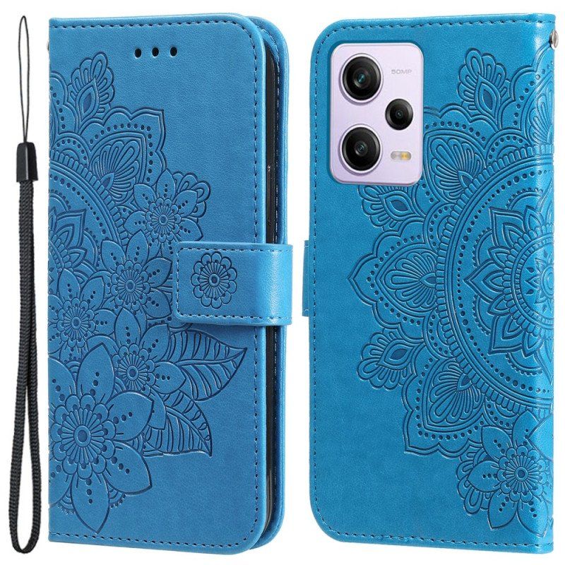 Etui Folio do Xiaomi Redmi Note 12 Pro Plus z Łańcuch Mandala Kwiatowa Na Pasku