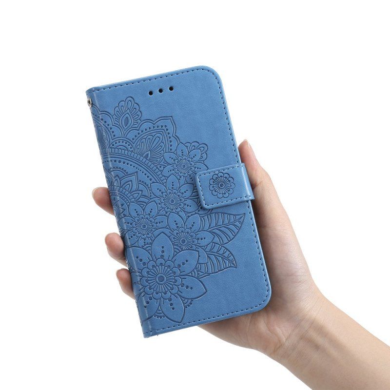 Etui Folio do Xiaomi Redmi Note 12 Pro Plus z Łańcuch Mandala Kwiatowa Na Pasku