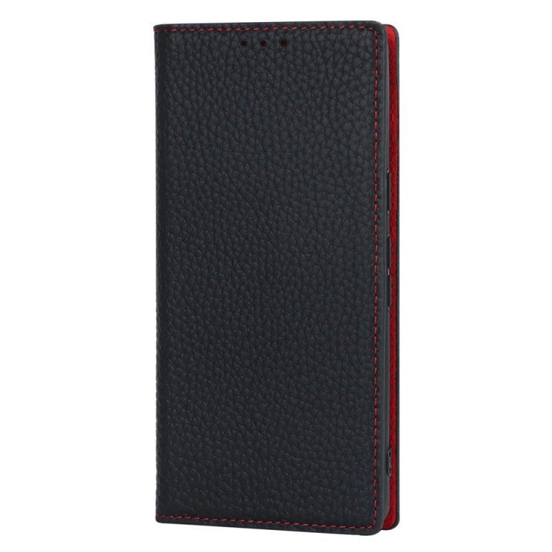 Etui Na Telefon do Google Pixel 7A z Łańcuch Etui Folio Oryginalny Skórzany Pasek Litchi