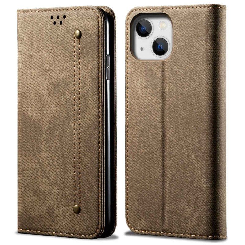 Etui Na Telefon do iPhone 14 Etui Folio Tkanina Dżinsowa