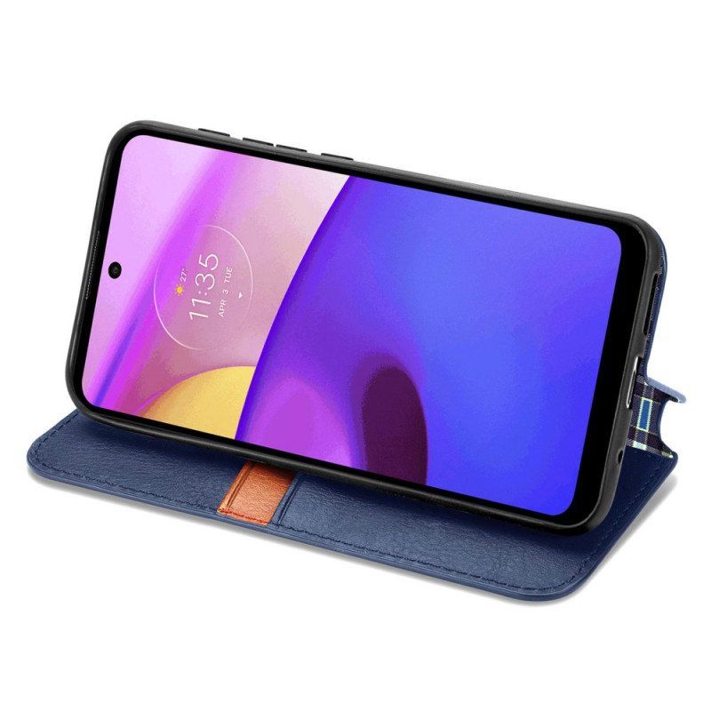 Etui Na Telefon do Moto E40 / E30 / E20 Etui Folio Skórzany Efekt Diamentowej Tekstury