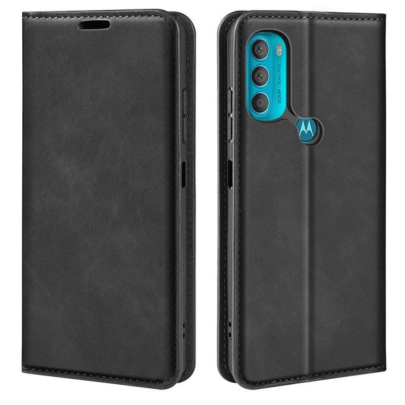 Etui Na Telefon do Moto G71 5G Etui Folio Jedwabny Efekt Miękkiej Skóry