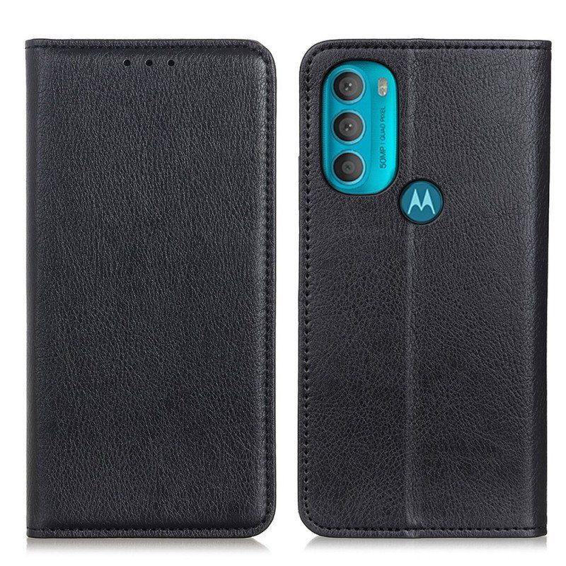 Etui Na Telefon do Moto G71 5G Etui Folio Teksturowana Dwoina Skóry