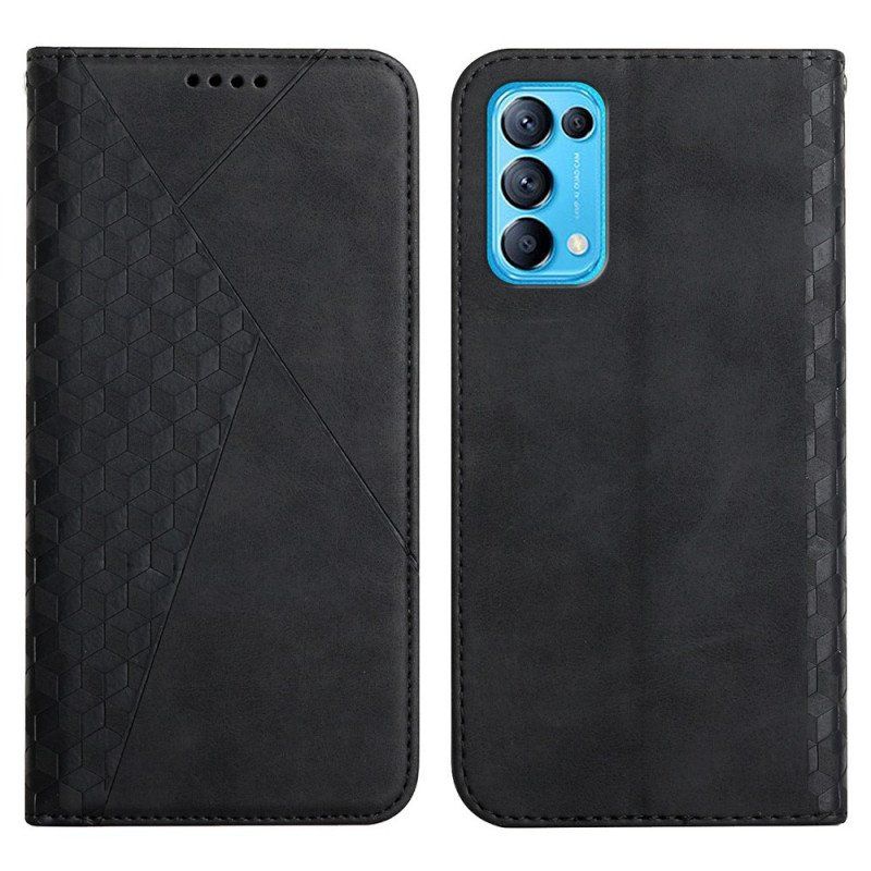 Etui Na Telefon do Oppo Find X3 Lite Etui Folio Efekt Geo Skóry