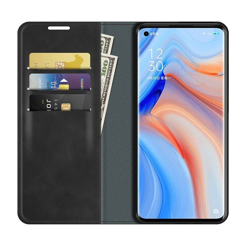 Etui Na Telefon do Oppo Find X3 Neo Etui Folio Jedwabisty W Dotyku Efekt Skóry