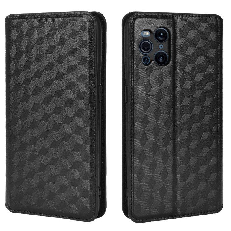 Etui Na Telefon do Oppo Find X3 Pro Etui Folio Efekt Diamentowej Skóry