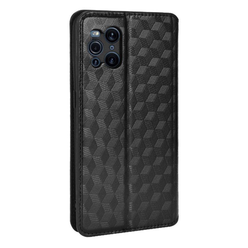 Etui Na Telefon do Oppo Find X3 Pro Etui Folio Efekt Diamentowej Skóry
