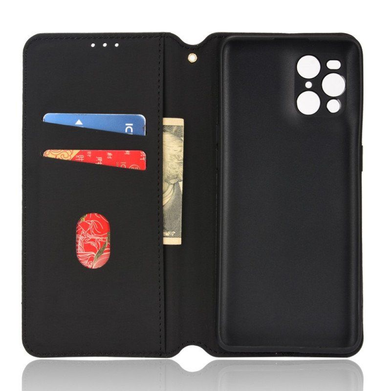 Etui Na Telefon do Oppo Find X3 Pro Etui Folio Efekt Diamentowej Skóry