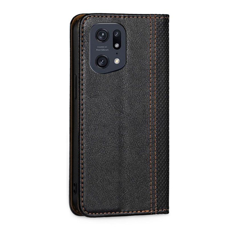 Etui Na Telefon do Oppo Find X5 Pro Etui Folio Efekt Skóry Vintage