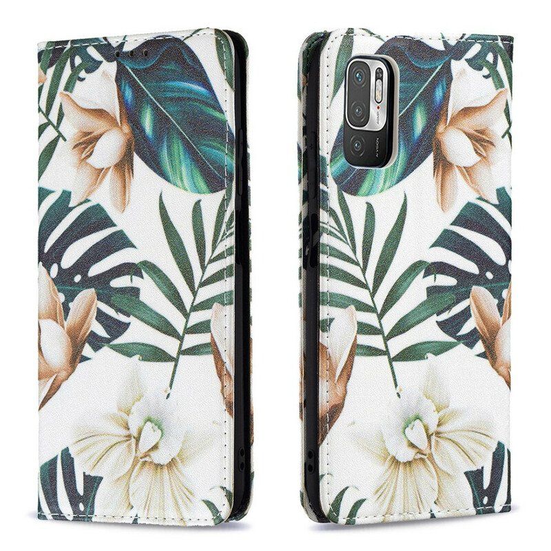 Etui Na Telefon do Poco M3 Pro 5G Etui Folio Liście