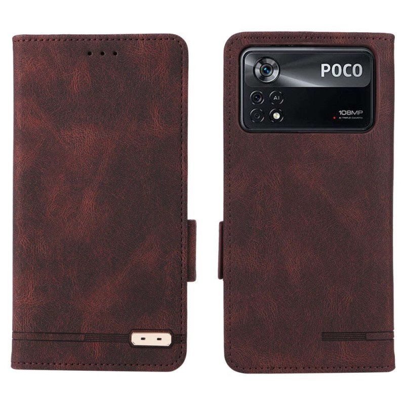 Etui Na Telefon do Poco X4 Pro 5G Etui Folio Stylowy Efekt Skóry