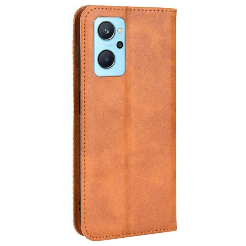Etui Na Telefon do Realme 9i Etui Folio Stylizowany Efekt Skóry W Stylu Vintage