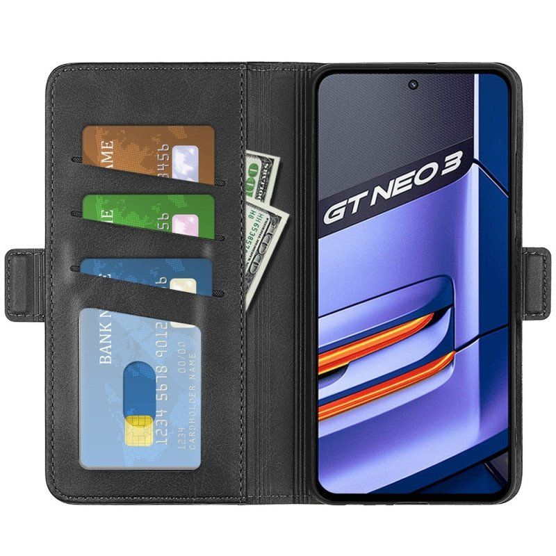 Etui Na Telefon do Realme GT Neo 3 Etui Folio Teksturowana Sztuczna Skóra