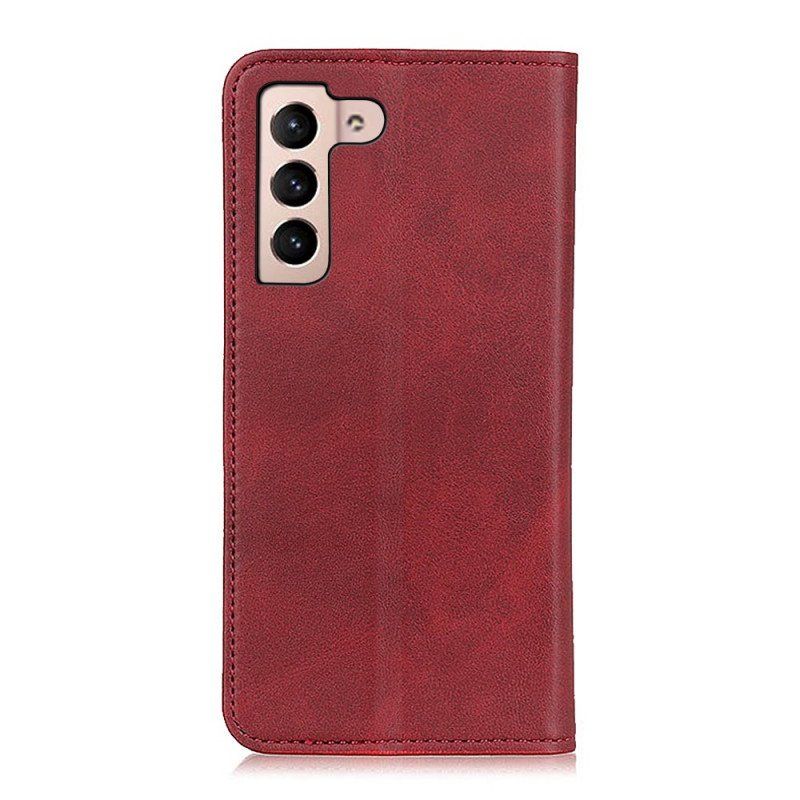 Etui Na Telefon do Samsung Galaxy S22 5G Etui Folio Elegancka Dwoina Skórzana