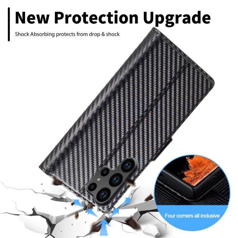 Etui Na Telefon do Samsung Galaxy S23 Ultra 5G Etui Folio Włókno Węglowe