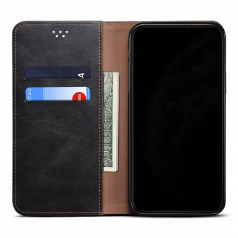 Etui Na Telefon do Vivo V21 5G Etui Folio Woskowana Sztuczna Skóra
