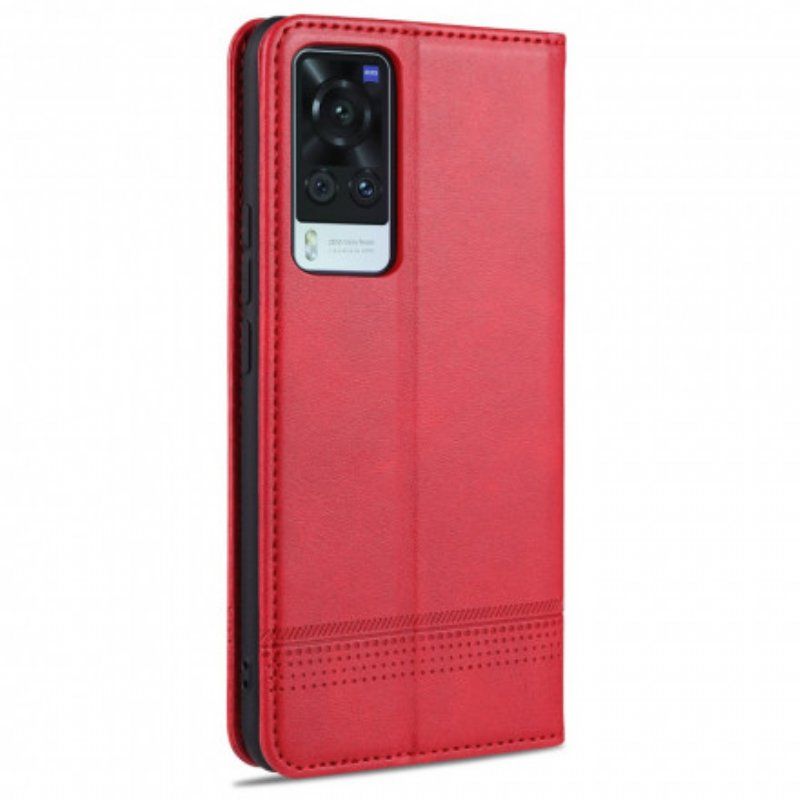 Etui Na Telefon do Vivo X60 Pro Etui Folio Stylizacja Skóry Azns