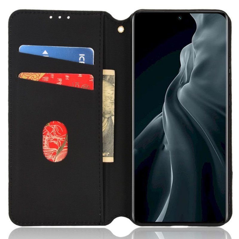 Etui Na Telefon do Xiaomi 12 Pro Etui Folio Efekt Diamentowej Skóry