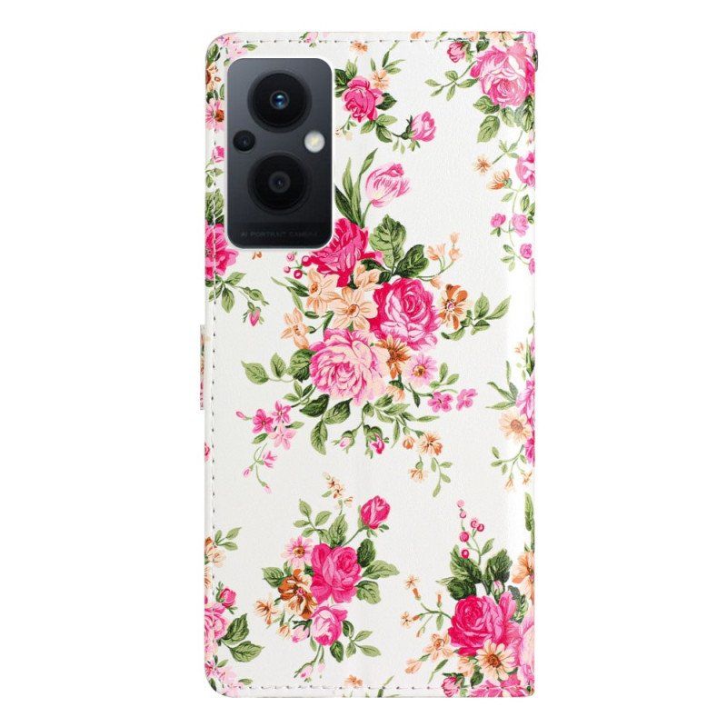Etui Na Telefon Pokrowce do Oppo Reno 8 Lite z Łańcuch Pasek Liberty Flowers