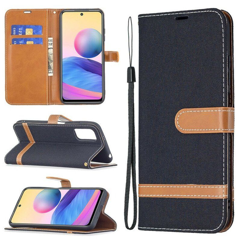 Etui Na Telefon Pokrowce do Poco M3 Pro 5G z Łańcuch Tkanina Paska