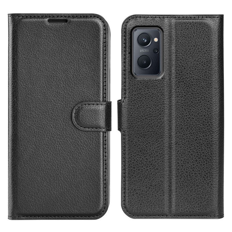 Etui Na Telefon Pokrowce do Realme 9i Klasyczne Zapięcie Magnetyczne Ze Sztucznej Skóry