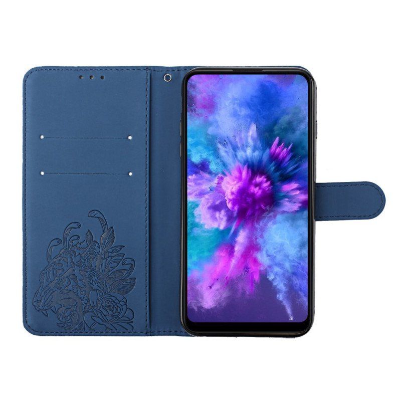 Etui Na Telefon Pokrowce do Samsung Galaxy A13 5G / A04s z Łańcuch Barokowy Tygrys Z Paskami