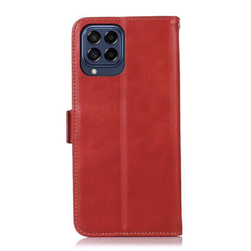 Etui Na Telefon Pokrowce do Samsung Galaxy M53 5G Funkcja Rfid Z Prawdziwej Skóry