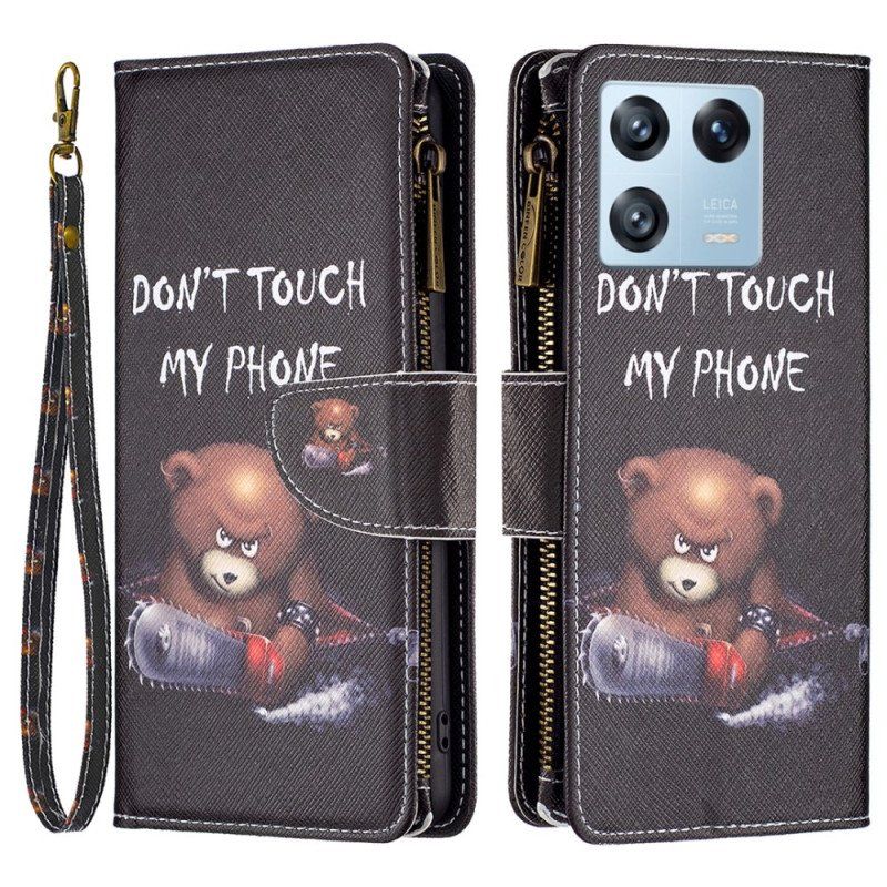 Etui Na Telefon Pokrowce do Xiaomi 13 Pro Zapinana Na Zamek Kieszeń Niebezpieczny Miś
